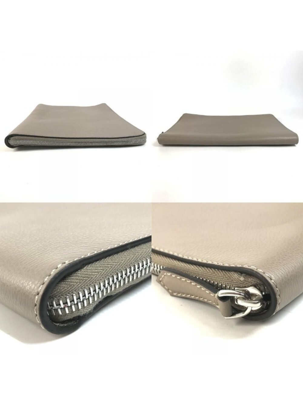 Fendi Clutch PC Case Computer Leather Gray Brown - Picture 8 of 9